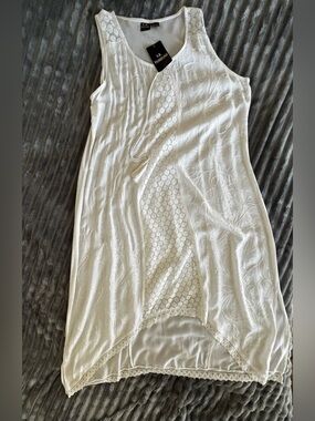 White Maxi Dress with Crochet Details